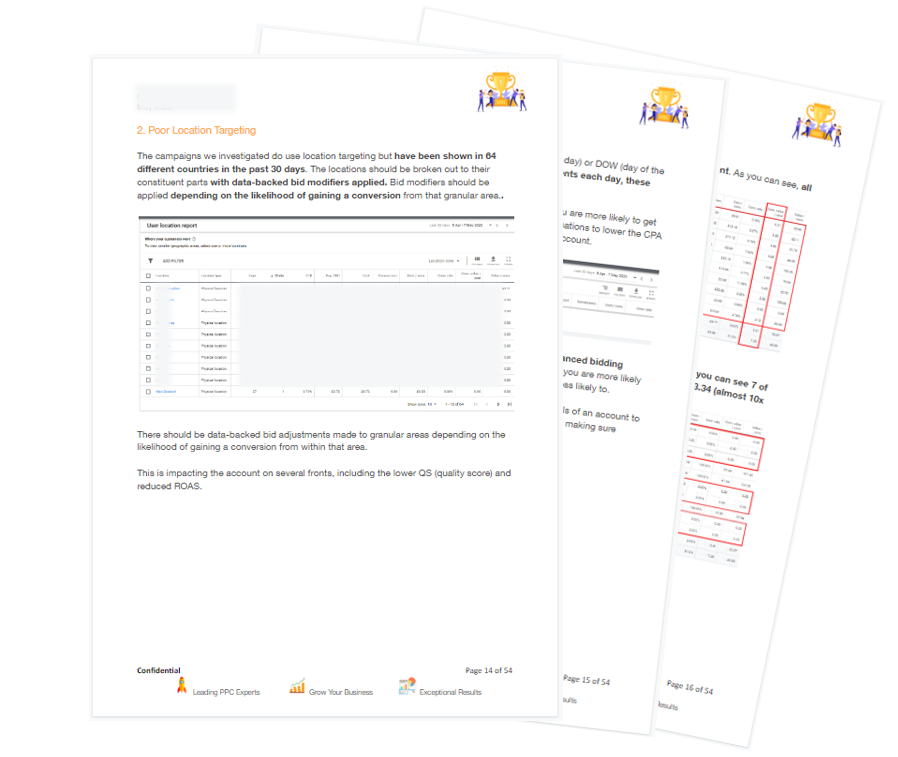 Image showing the section of the aduit that details the loaction settings within the Bing Ads account