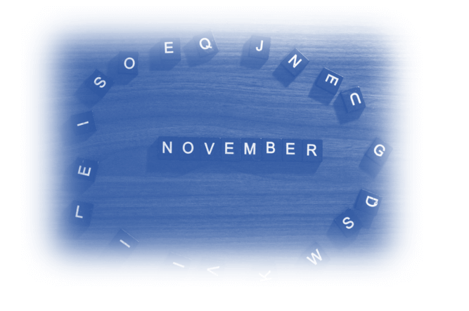 Image showing tiles that read out the word 'November' as this blog article is on PPC News November 2020