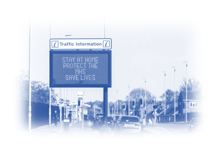 Image showing a road sign that says: Stay at home protect the NHS save lives E-Commerce Wins Over COVID