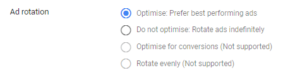 ad rotation selection in Google ads