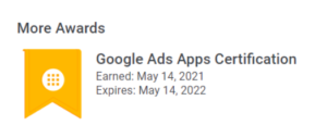 Image showing Kate has passed her Google Ads Apps Exams