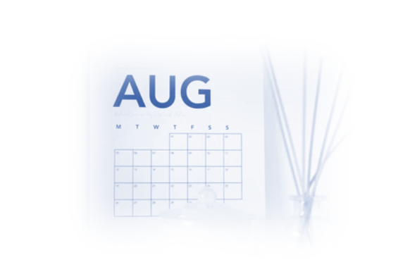 Image showing the month of August on the office calendar to show this post is about PPC News in the month of August 2021