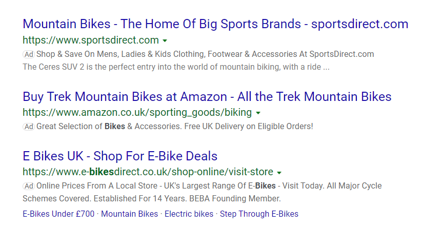 Image showing Bing text ads results