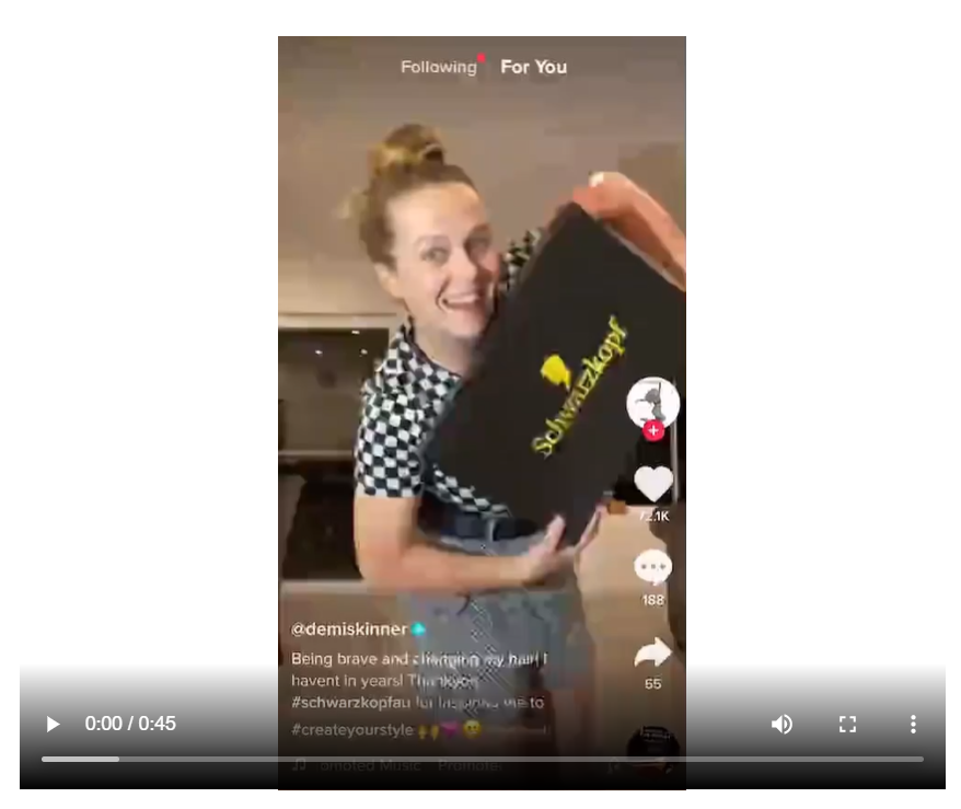 Image showing an advert on TikTok Ads