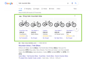 Image showing Shopping Ads on Google's serach results page - PPC Geeks