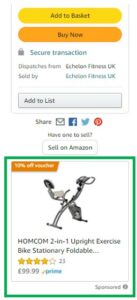 Image of Amazon platform with highlighted section of the page showing what a Amazon Sponsored Display Ad looks like