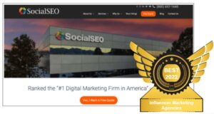 IImage showing the number 1 Best Influencer Marketing Agencies in PPC Geeks list of the very best was the SocialSEO