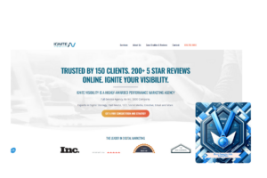 Ignite Visibility homepage with 'Best Google Ads Agencies' award for 2024