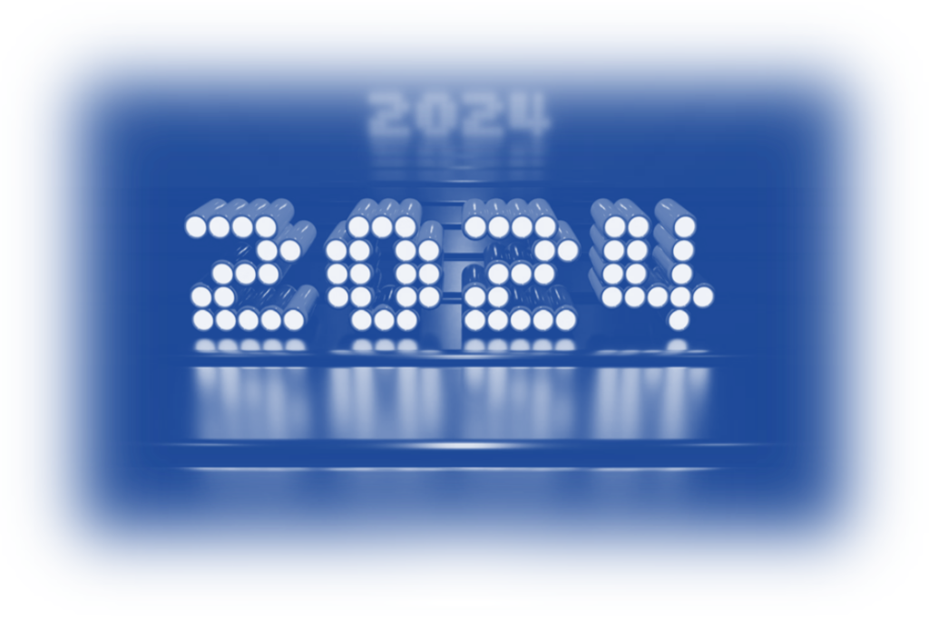 Illuminated digits '2024' on a digital display, symbolizing the cutting-edge of 2024 Digital Marketing strategies.