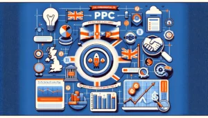 Infographic explaining what is PPC in the UK, including defining PPC advertising, the importance of partnering with a PPC agency, and the role of search engines.
