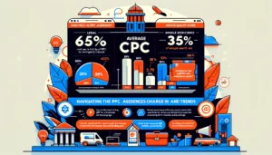Infographic exploring how much PPC agencies charge in the UK, showcasing CPC variations by industry and the significance of mobile PPC advertising, with average CPCs for Legal, Health, and E-commerce.