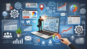 Understanding lead generation in digital marketing through various channels such as websites, social media, emails, and search engines.