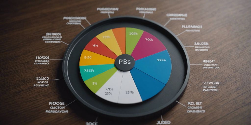 A colorful pie chart displaying various segments related to PPC budget allocation and optimization.