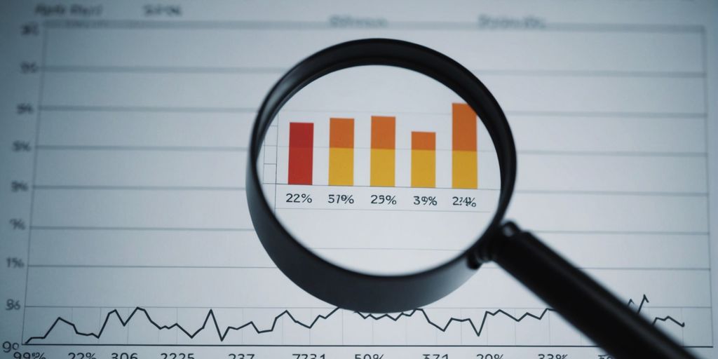 Magnifying glass over a bar graph with rising bars, representing uncovering hidden profits via Amazon PPC audits.