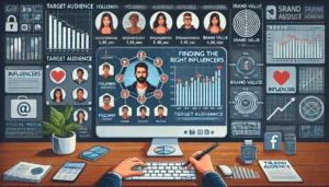 A marketer is analyzing profiles of various influencers on a computer screen, showcasing the importance of finding the right influencers for a brand's eCommerce campaign.