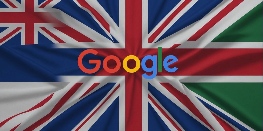 Google Ads vs Bing Ads represented by the Google logo overlaid on a stylised UK flag background.