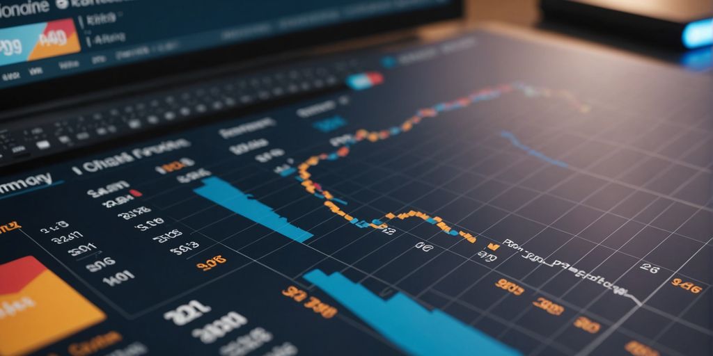 A detailed graph on a computer screen illustrating UK PPC Ad Agency Pricing trends, showcasing various data points and performance metrics.