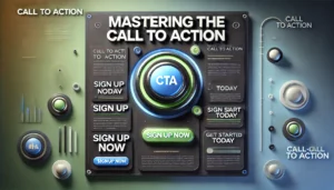 Illustration of mastering the call to action with a focus on an effective CTA button