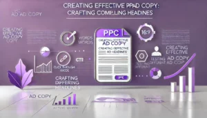 Illustration of creating effective PPC ad copy with a focus on crafting compelling headlines

