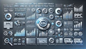 Illustration of measuring and analysing PPC performance with key metrics to track