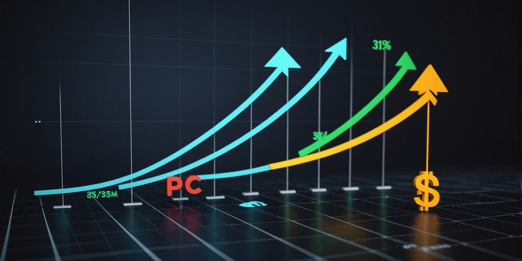 Maximising Your PPC Budget graph showing upward trends in performance and financial growth.