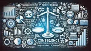 A graphic illustrating the 5 C's of audit finding with a focus on 'Consequence,' showing the impact or result of identified issues in PPC audits.