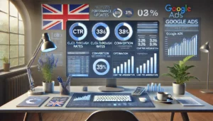 A digital dashboard showcasing how automation can supercharge your Google Ads by monitoring and optimising campaigns for UK businesses.