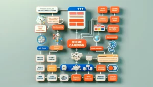 Flowchart depicting theme-based campaign structures for PPC management, highlighting Quality Score Optimisation.