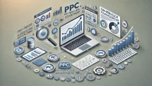 A visual representation of effective PPC management, showing the process of creating, overseeing, and optimizing ad campaigns to maximise return on investment, with a focus on reaching the right audience and driving conversions.