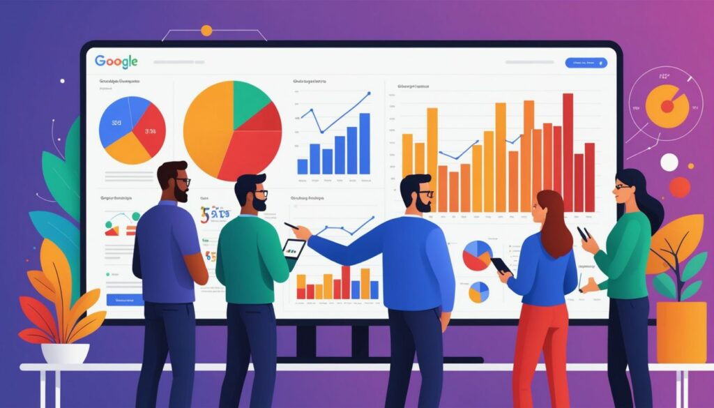 Business team analysing data charts