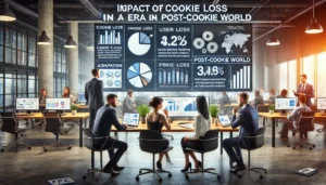 Professionals in a PPC ecommerce agency discussing strategies from the PPC Ecommerce Agency Playbook to navigate the post-cookie world and manage PPC campaigns effectively without cookies.