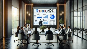 Choosing a PPC agency with industry specialisation ensures campaigns are crafted with tailored expertise, as shown by this team of professionals analysing industry-specific Google Ads strategies.