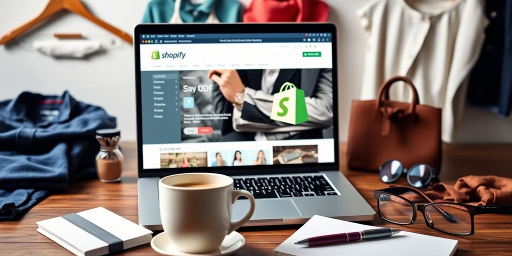 A Shopify store open on a laptop, showcasing PPC insights from the Shopify PPC Guide for online success.