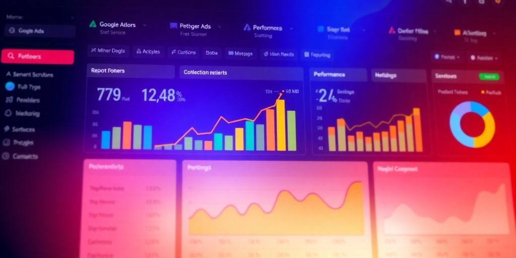Digital dashboard with metrics and performance indicators.